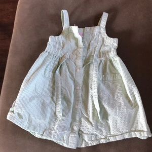 Janie and Jack green and white pinstripe sundress